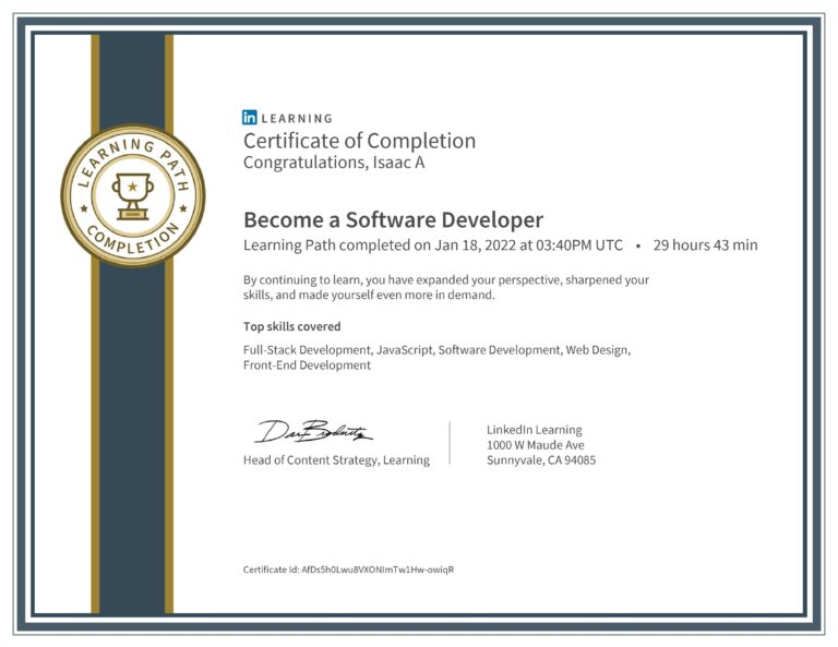 certification for software developers