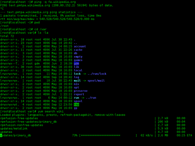Command line interface (CLI) with Bash prompt
