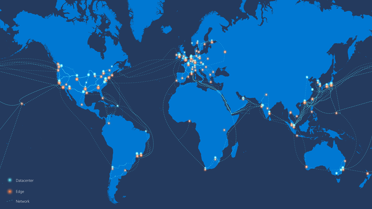 Global map with interconnected offices