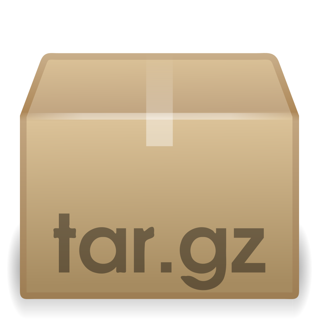 Linux file icons representing a tarball and a tar file.