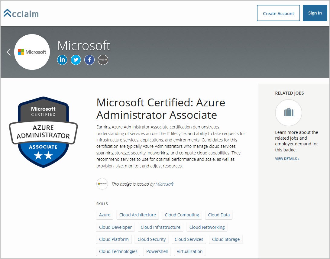 Microsoft certification badge