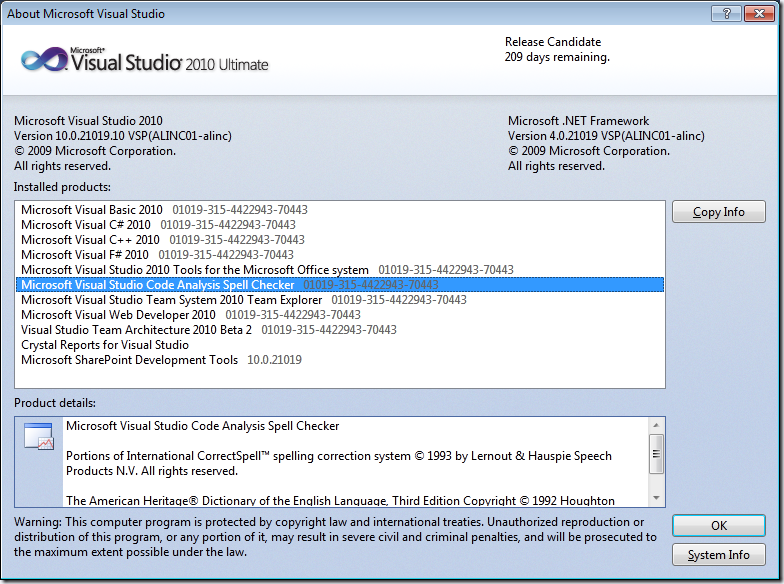 Microsoft Visual Studio 2010 interface