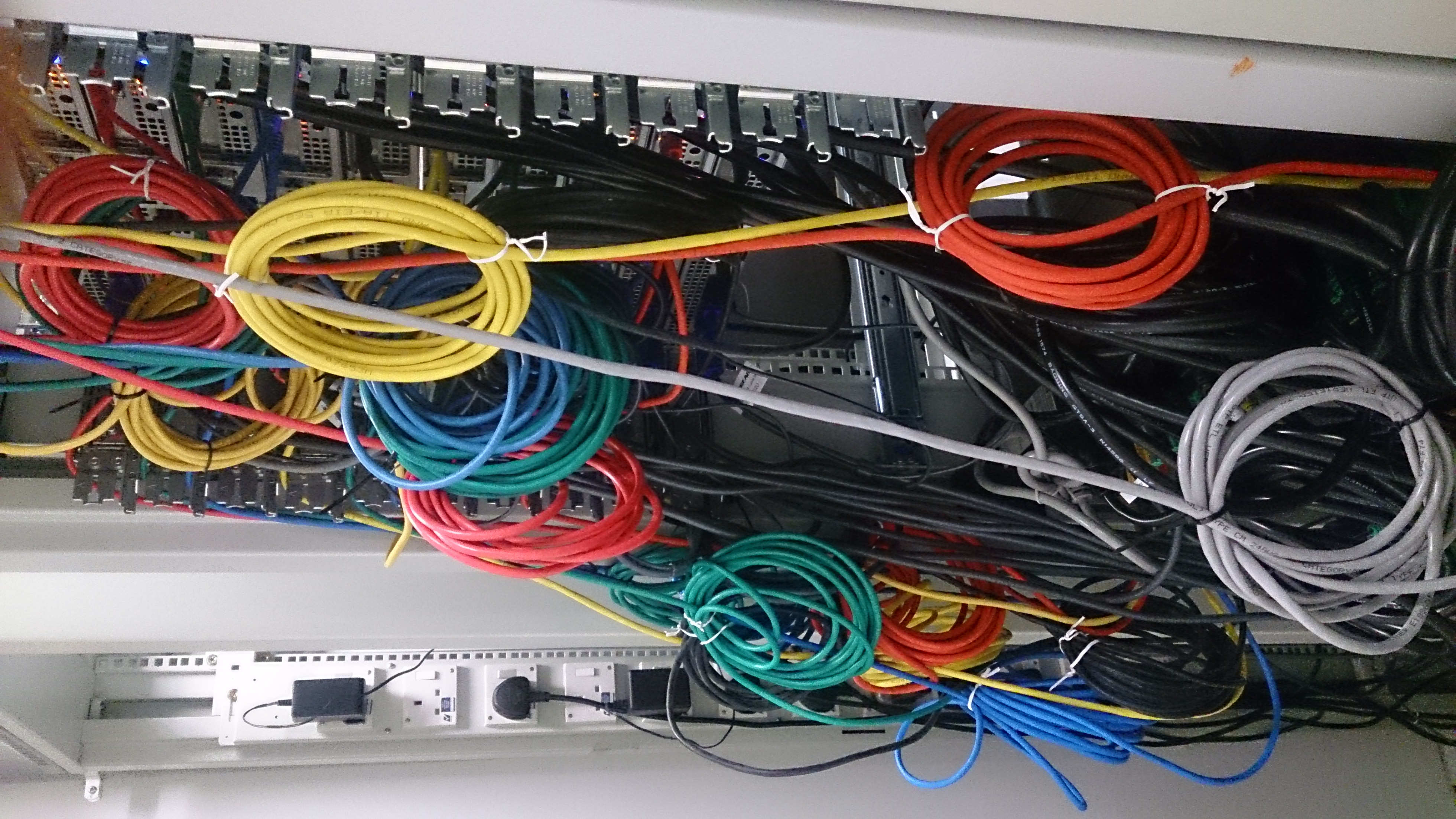 Server room with network cables