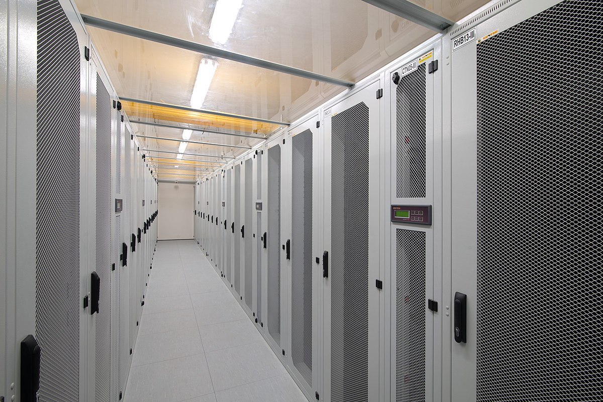 Server room with racks of equipment